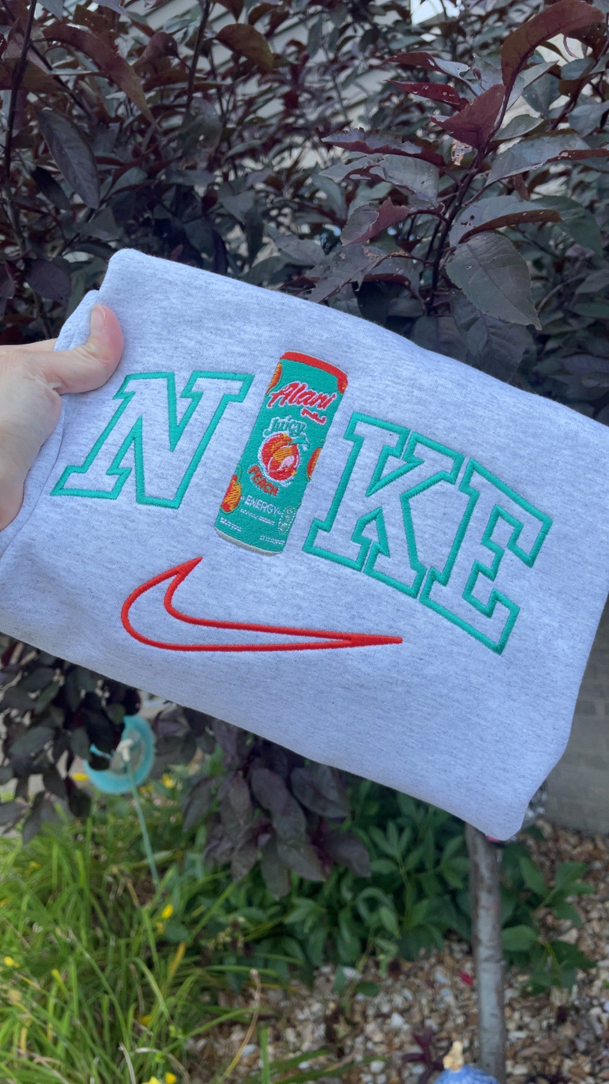 Peach Alani Swoosh Embroidered Sweatshirt