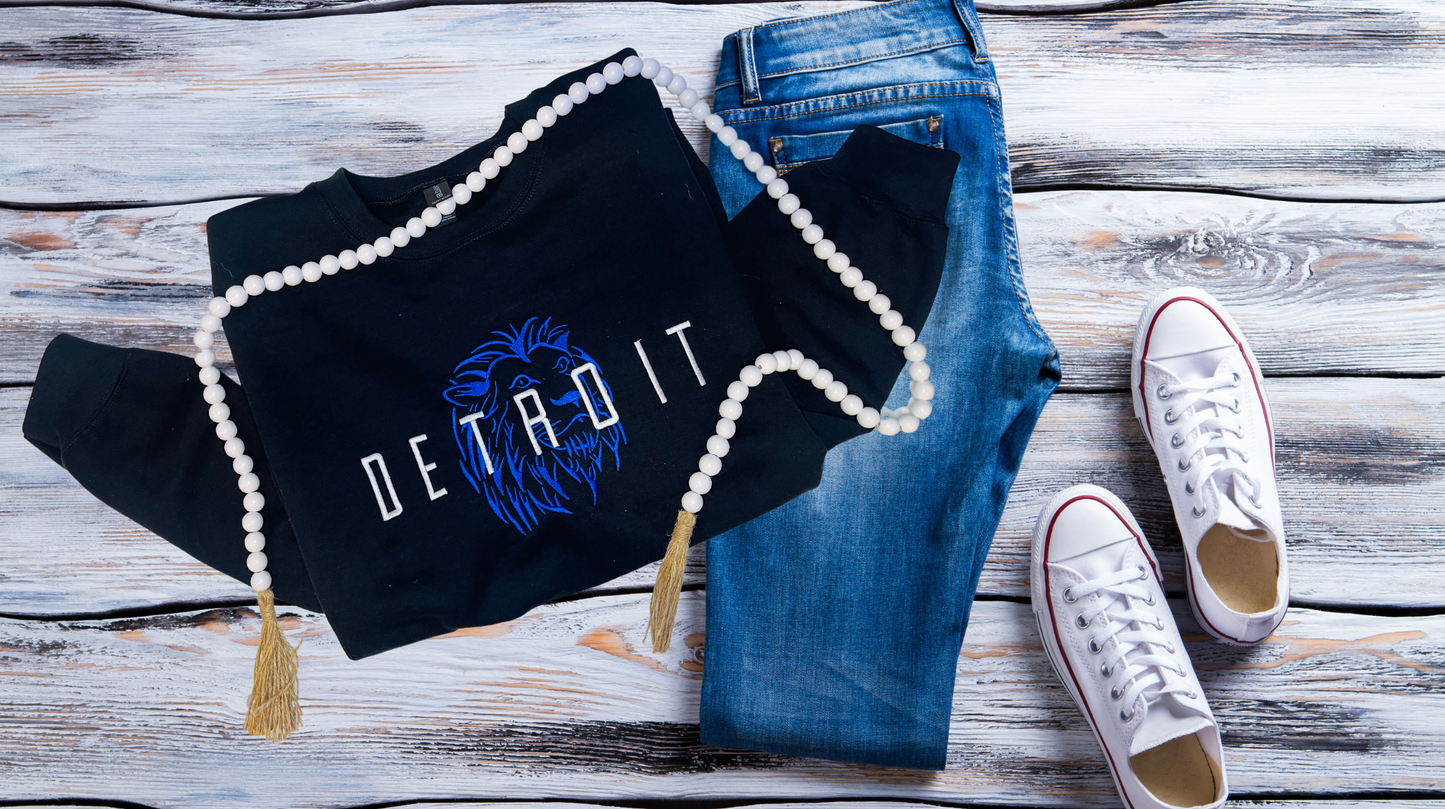 Detroit Lion Embroidered Sweatshirt