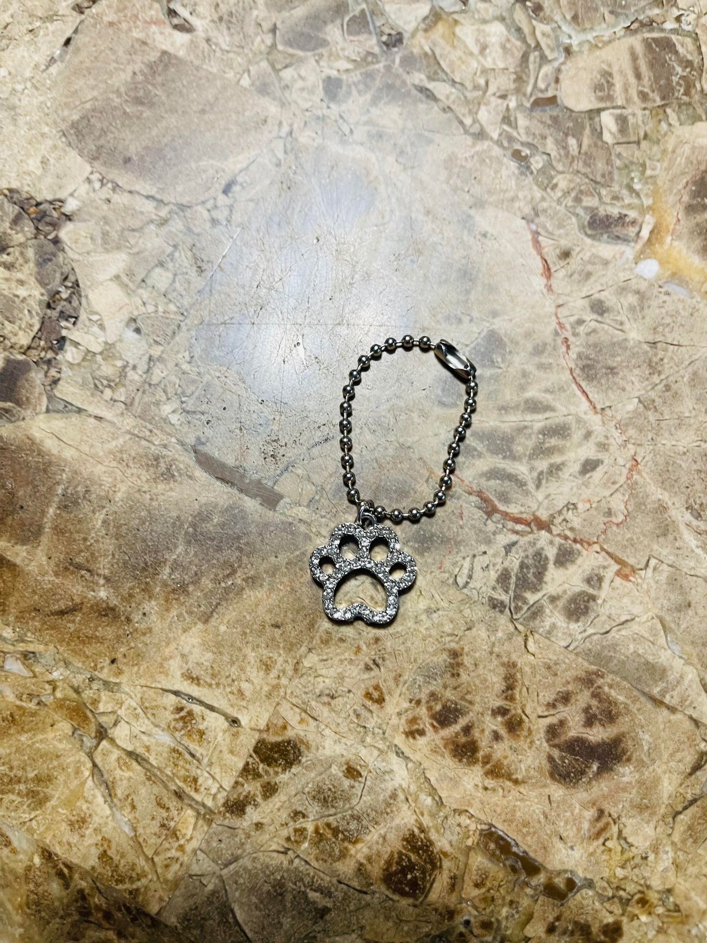 Sparkle Paw Print Handle Charm