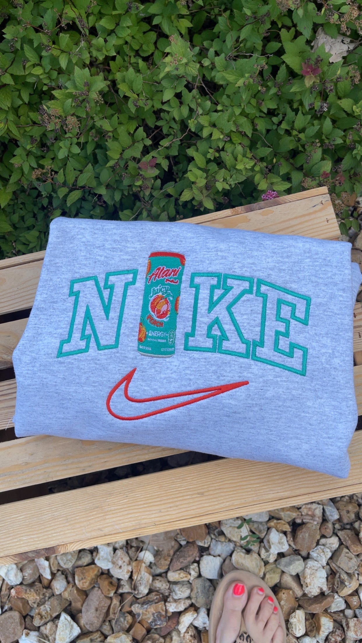 Peach Alani Swoosh Embroidered Sweatshirt