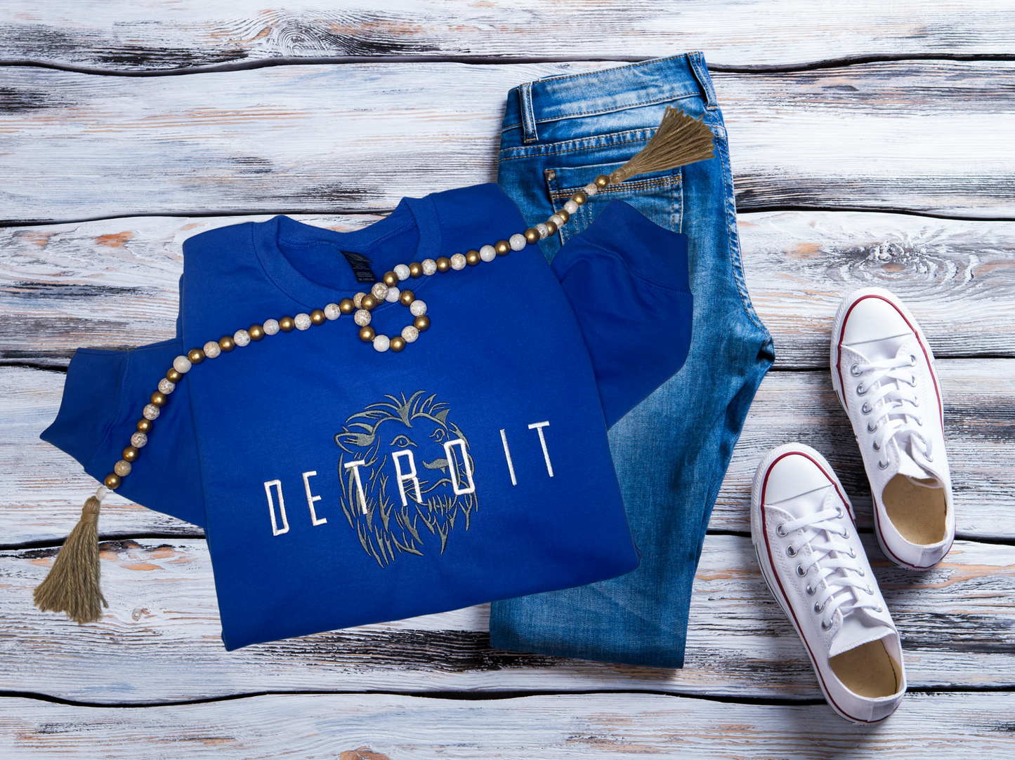 Detroit Lion Embroidered Sweatshirt