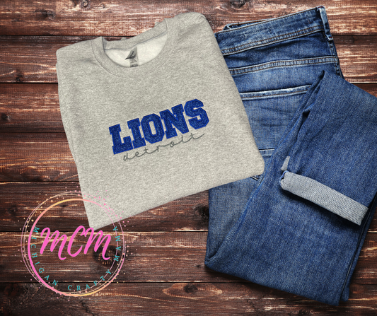 Glitter Lions Embroidered Sweatshirt