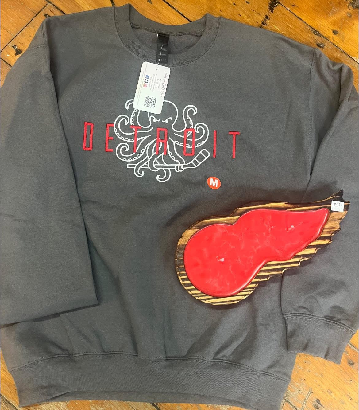 Detroit wings octopus Hockey Embroidered Sweatshirt