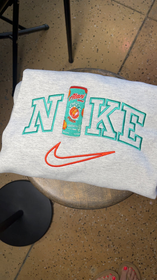 Peach Alani Swoosh Embroidered Sweatshirt