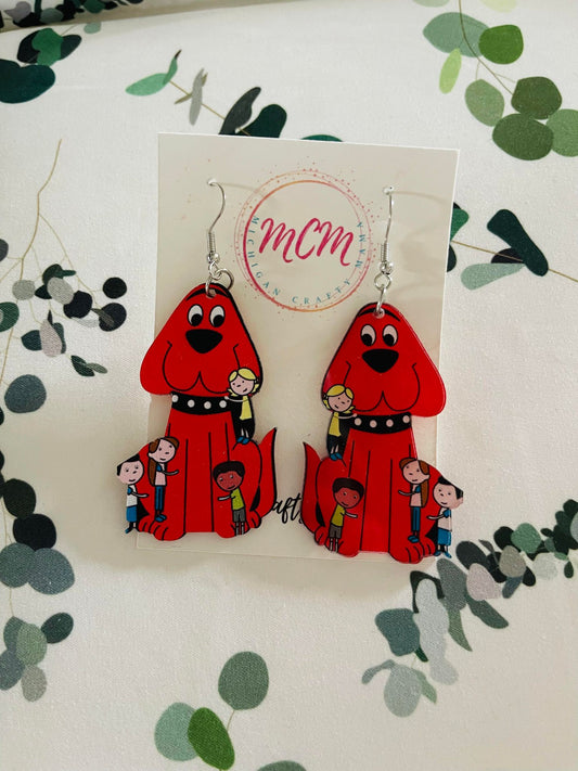 Big Red Dog Earrings