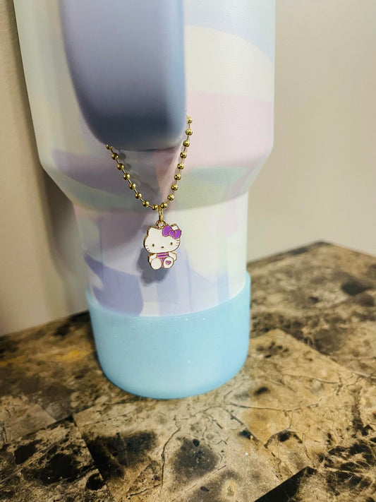 Purple kitty charm