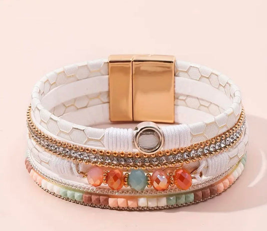 White Stone Wrap Bracelet