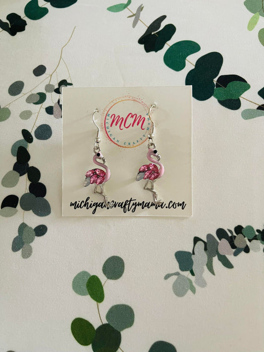 Flocking Flamingo Earrings
