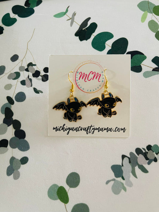 Black Dragon Earrings
