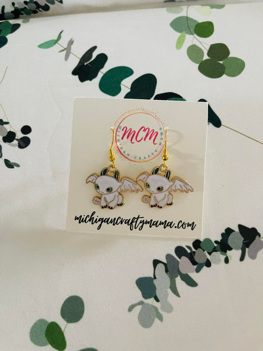 White Dragon Earrings