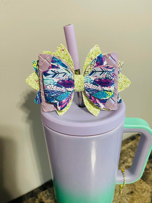 Colorful Feathers Bow