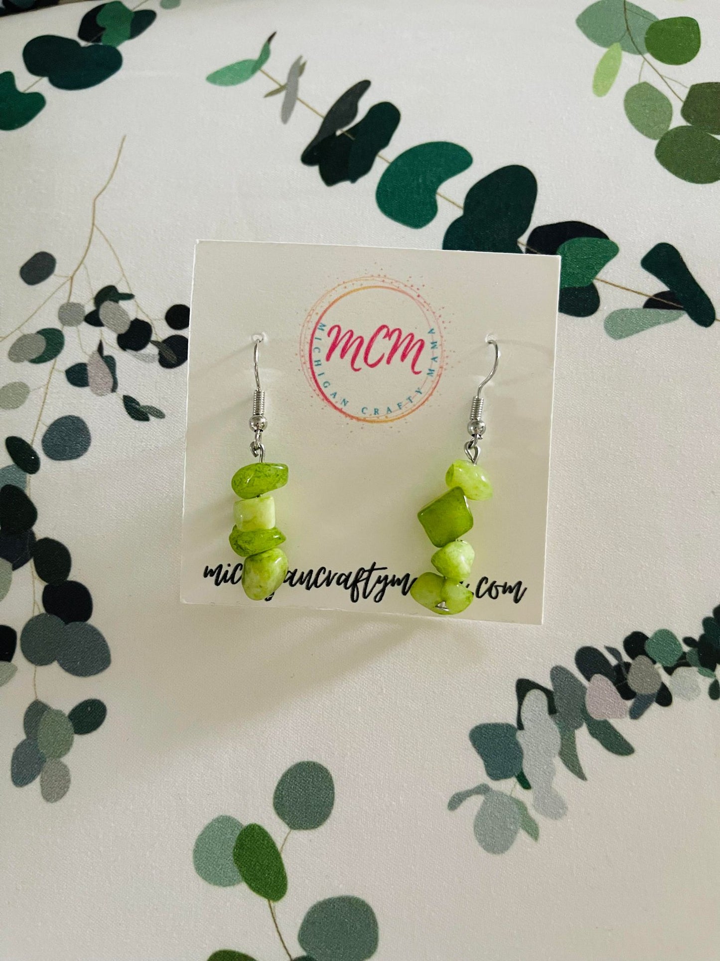 Green Gemstone Earrings