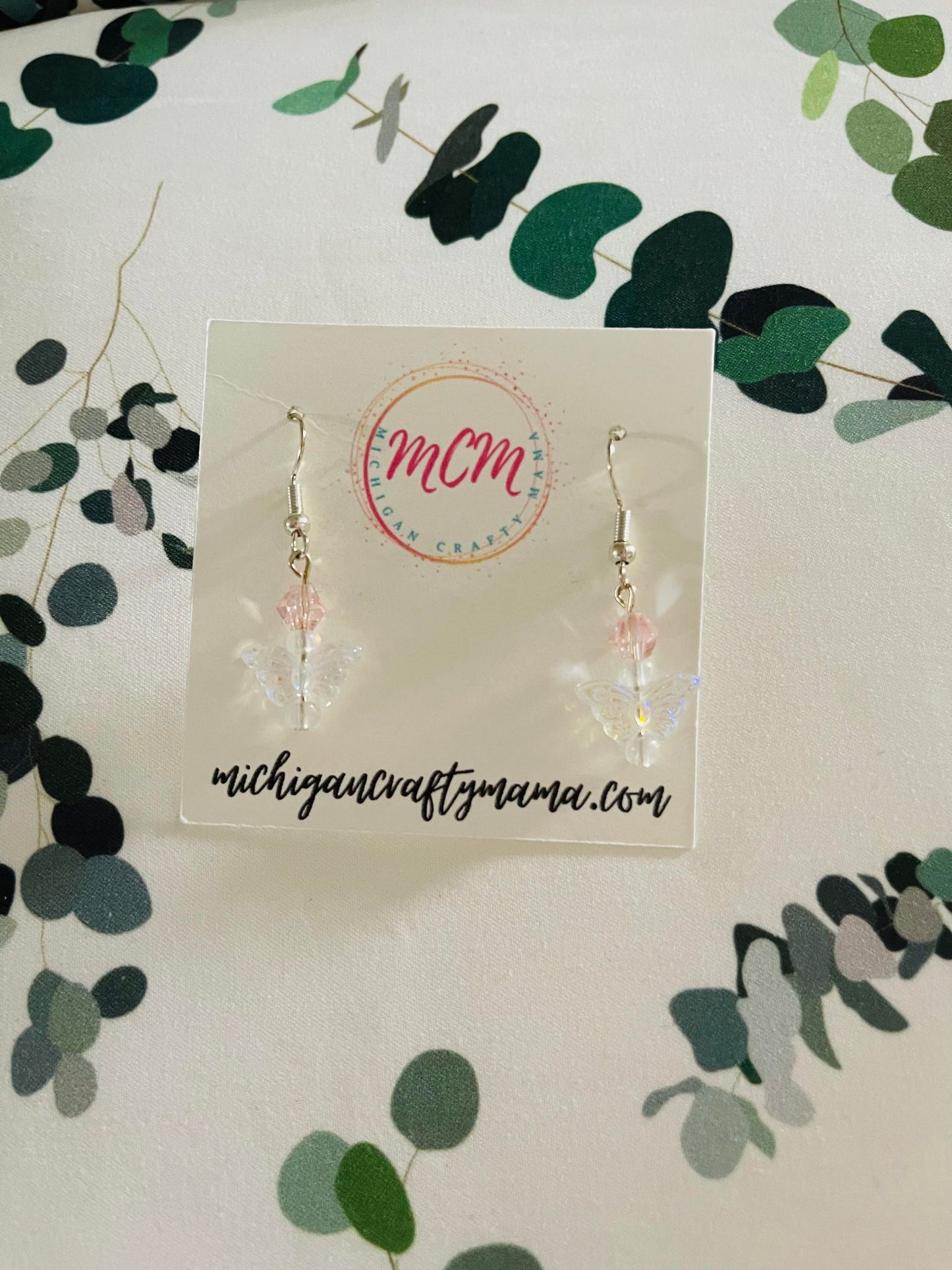 Clear Butterfly Earrings