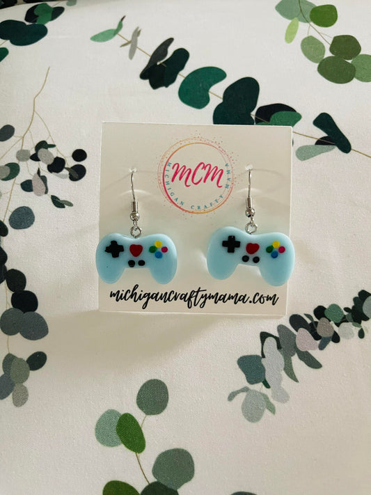 Blue Gamer Earrings
