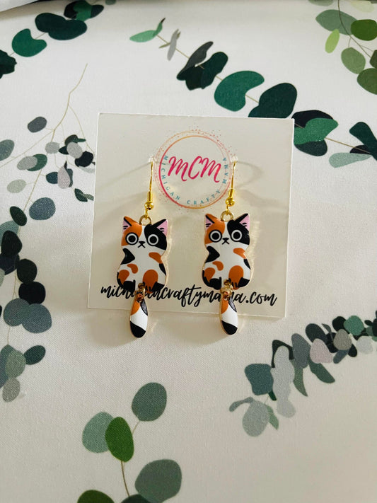 Multi Color Cat Earrings (Tail Swings)