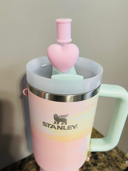 LIGHT PINK HEART STRAW TOPPER
