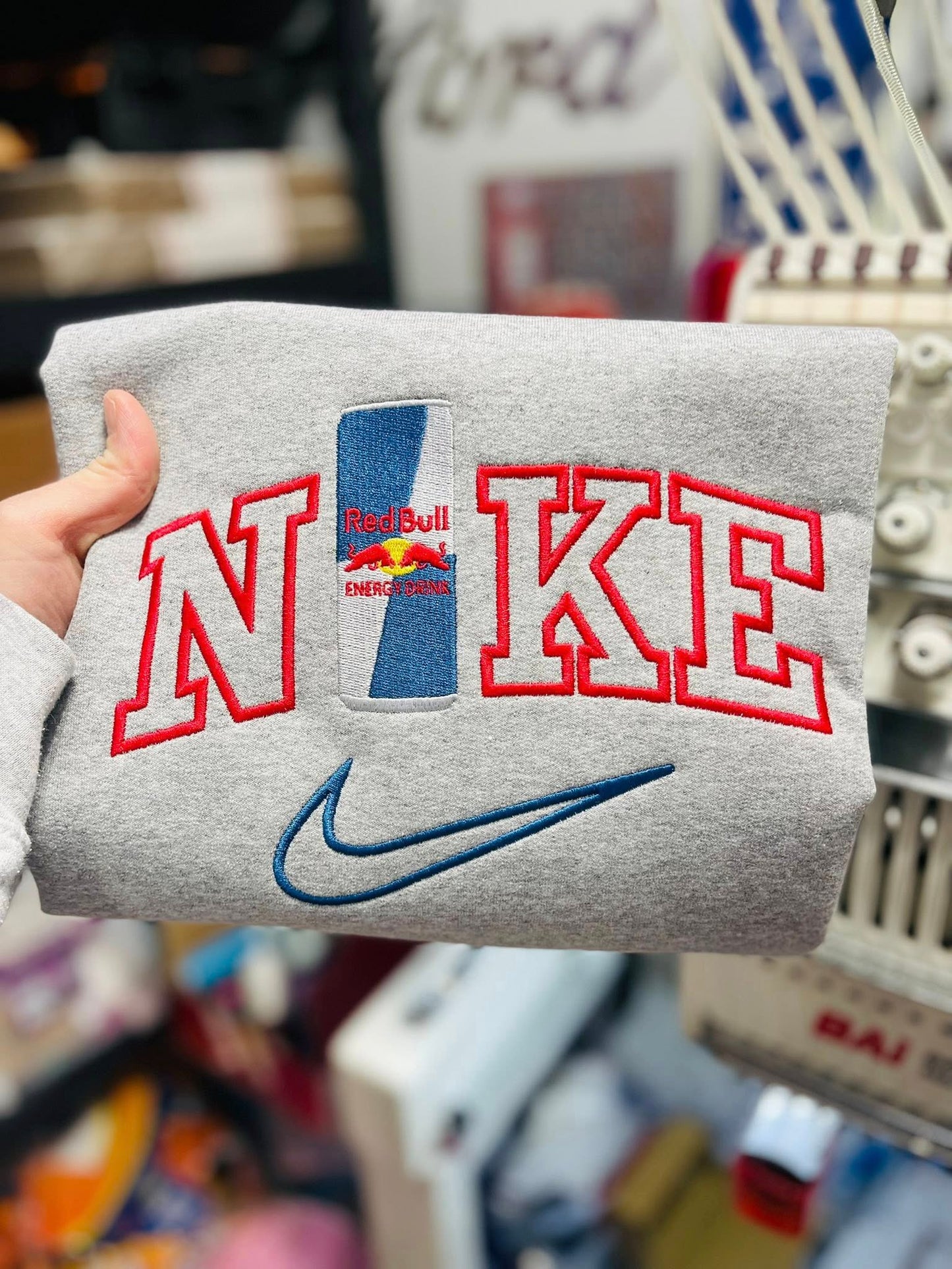 Red Bull Swoosh Embroidered Sweatshirt