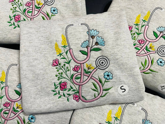 Stethoscope Embroidered Sweatshirt