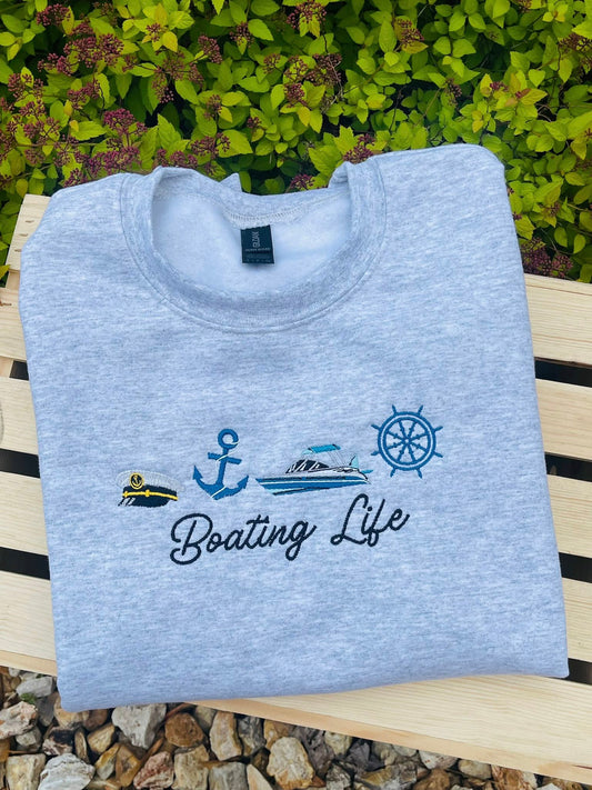 Boating Life Embroidered Sweatshirt