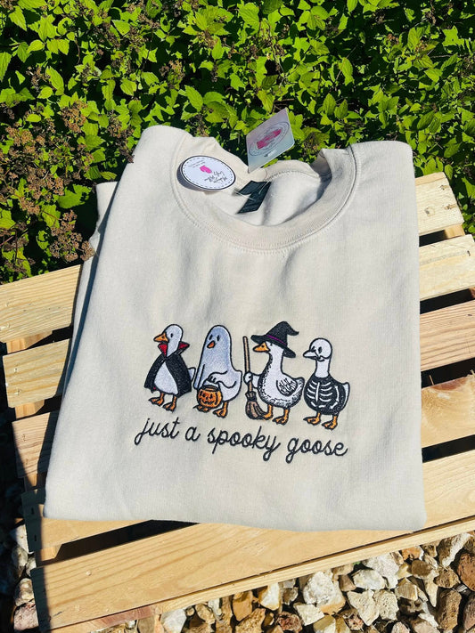 Spooky Goose Embroidered Sweatshirt
