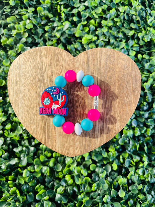 Neon moon handle charm