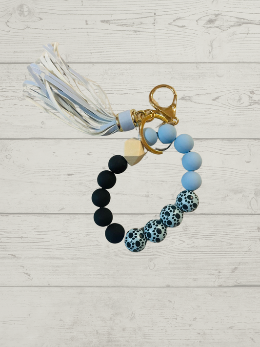 Blue Paw Print Keychain Bracelet