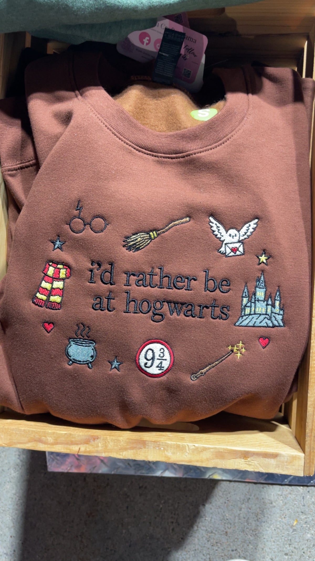 Brown Magic School embroidered sweatshirt