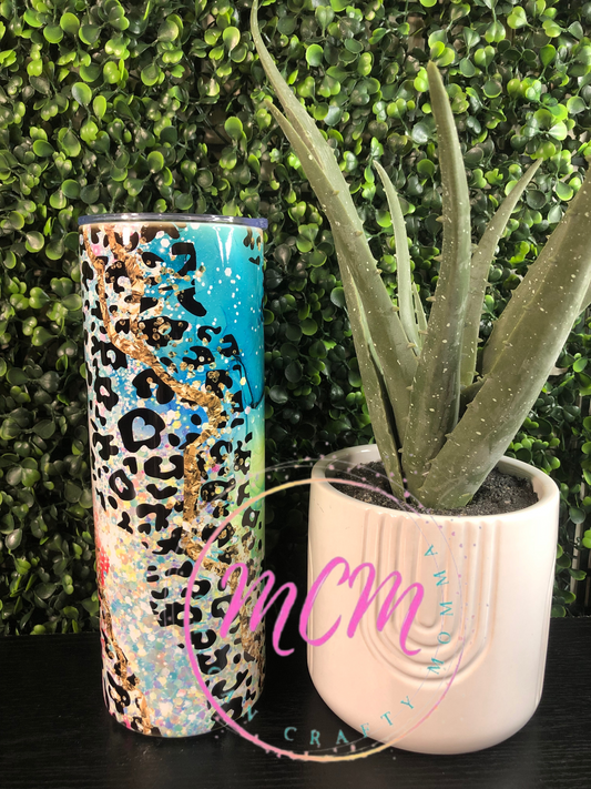 Pink Teal Cheetah